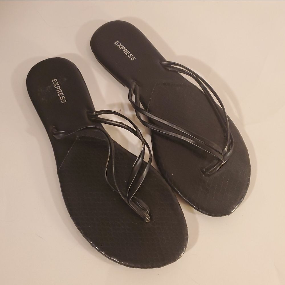 Express black flip-flops